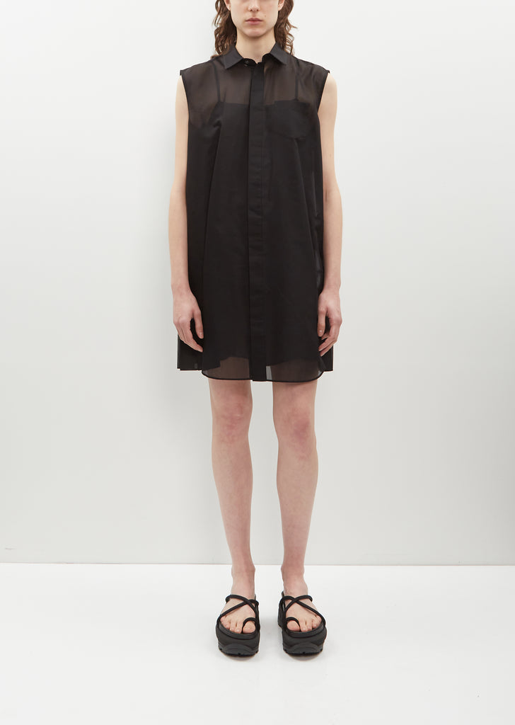Back Pleat Voile Dress