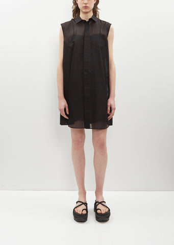Back Pleat Voile Dress