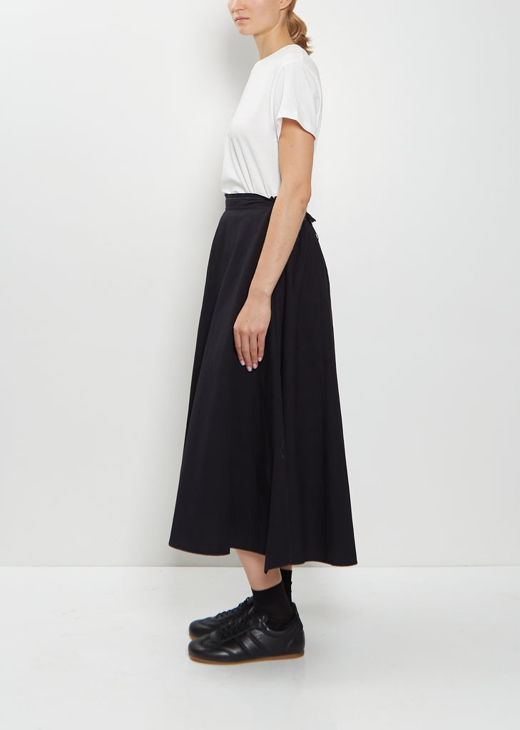 Cotton Left Gathered Flare Skirt