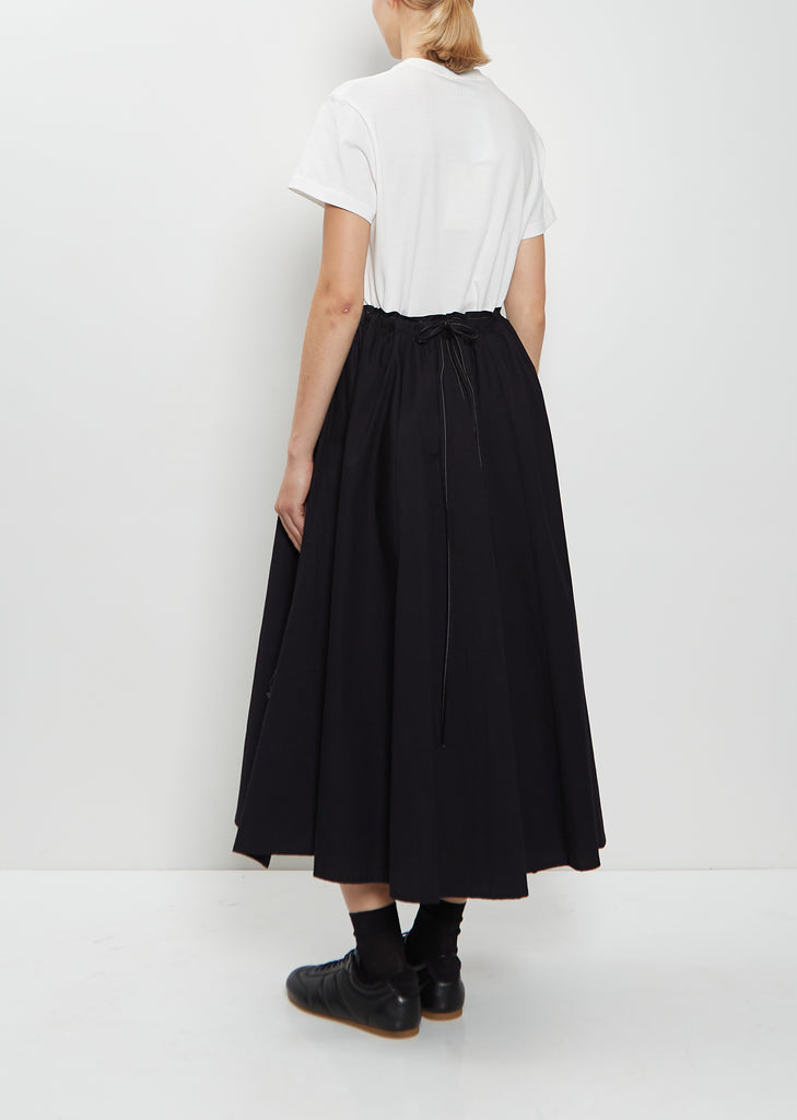 Cotton Left Gathered Flare Skirt