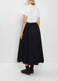 Cotton Left Gathered Flare Skirt