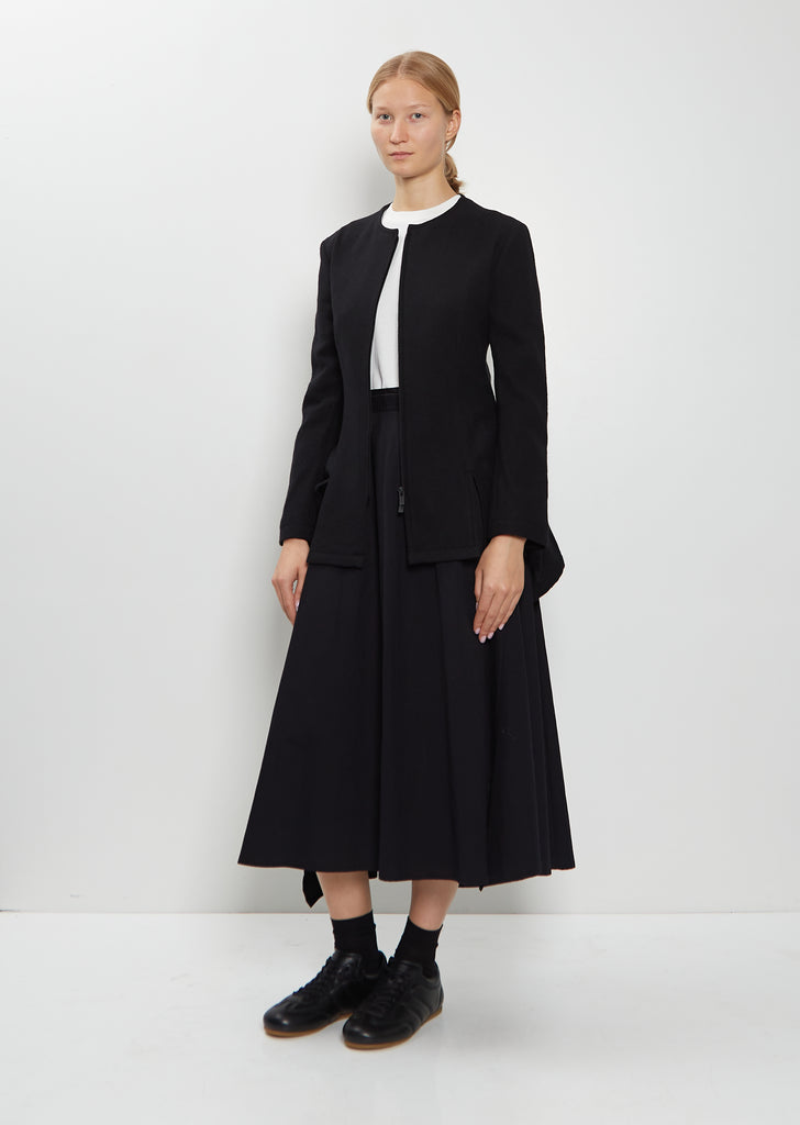 Front Zip Tailored Wool Jacket