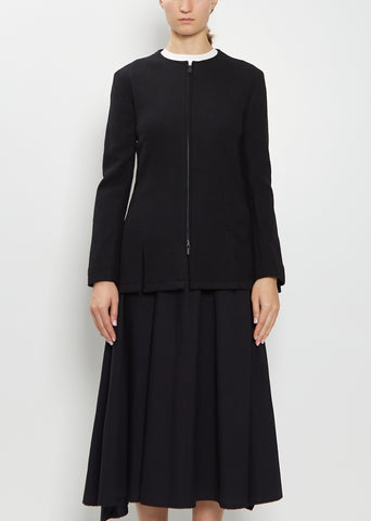 Front Zip Tailored Wool Jacket