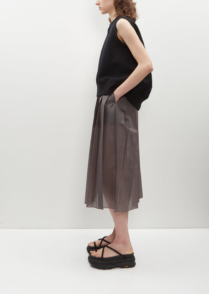 Glencheck Pleated Skirt — Gray