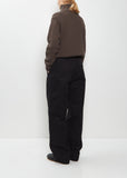 Slant Pocket Cotton Trousers — Black