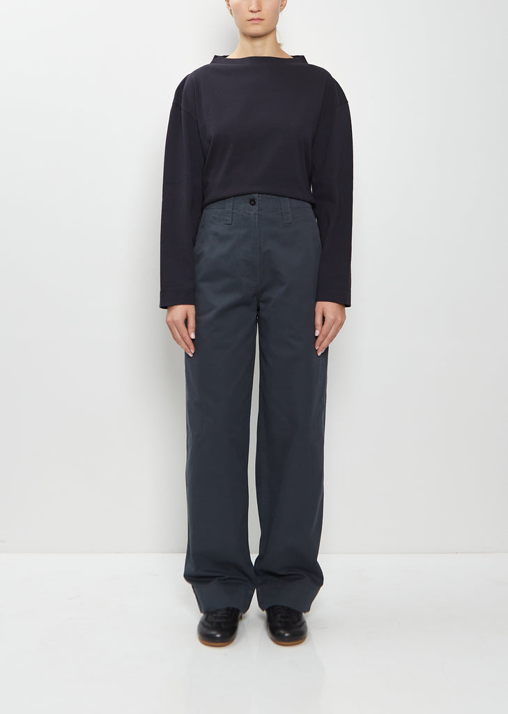 Slant Pocket Cotton Trousers — Petrol