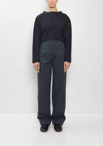 Slant Pocket Cotton Trousers — Petrol