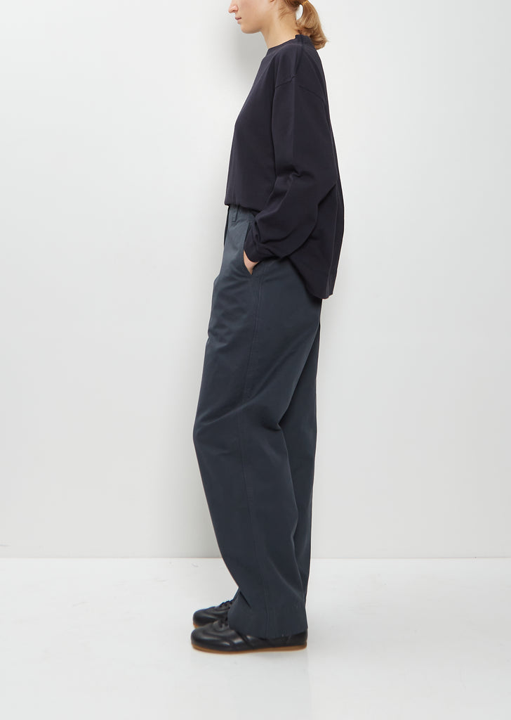 Slant Pocket Cotton Trousers — Petrol