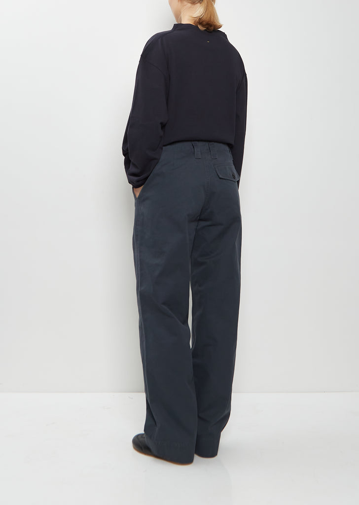 Slant Pocket Cotton Trousers — Petrol