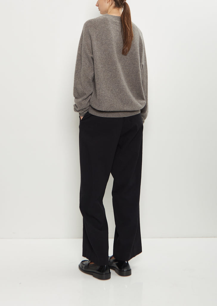 Cashmere BF R-Neck Sweater — Brown Melange
