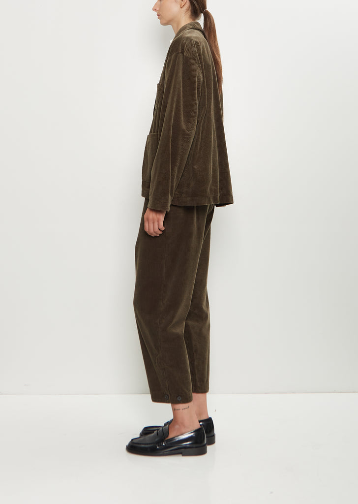 Corduroy Tailored Jacket — Khaki