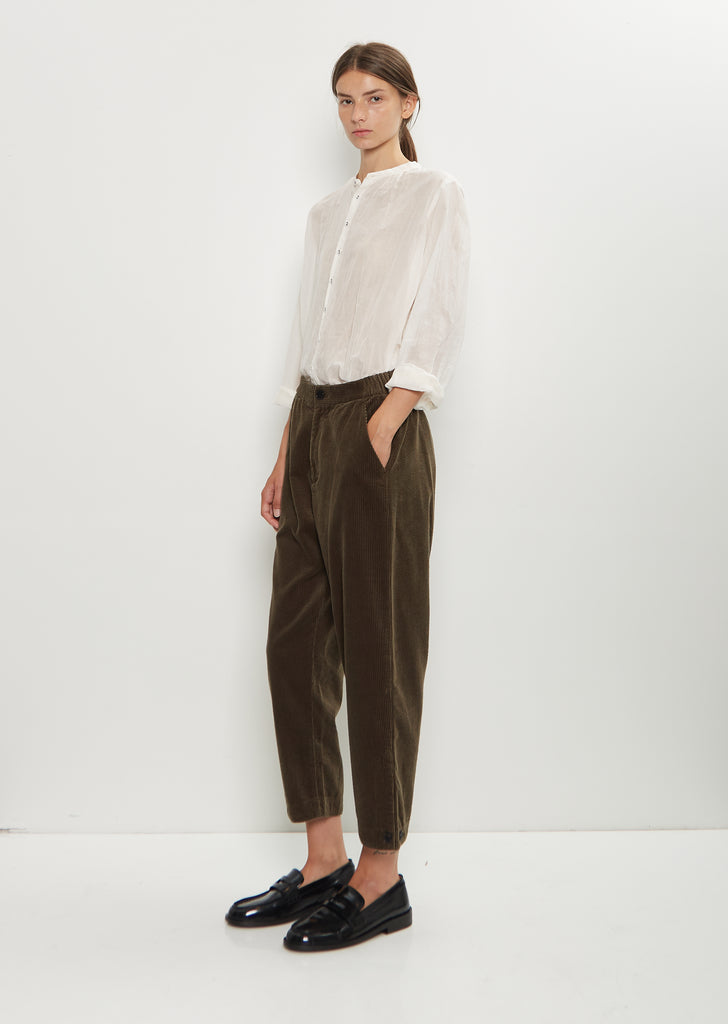 Corduroy Tapered Pants — Khaki