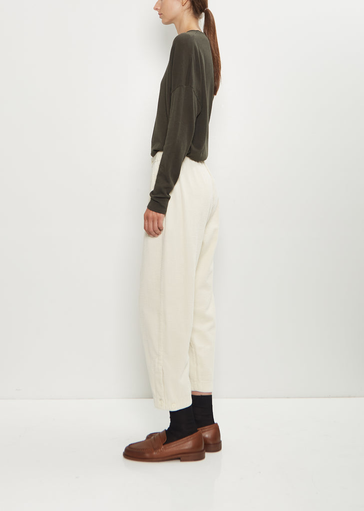 Corduroy Tapered Pants — Ivory