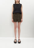 Suiting Belted Shorts — Khaki