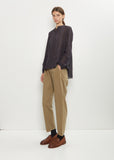 Cotton Silk Lawn Blouse — Navy
