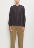 Cotton Silk Lawn Blouse — Navy