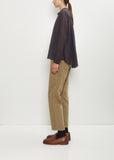 Cotton Silk Lawn Blouse — Navy