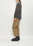 Washed Cotton Mini Checkered Shirt — Black