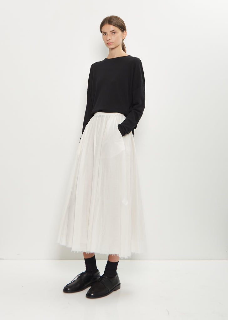 Cotton Silk Lawn Skirt — Off White