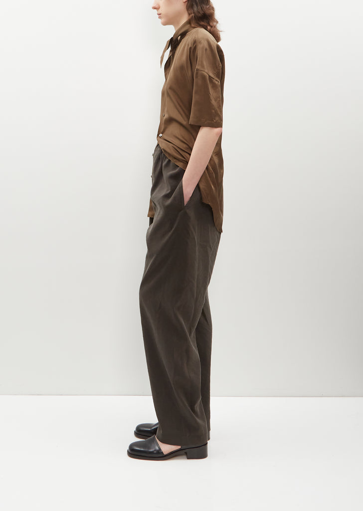 Silk Blend Relaxed Pants — Dark Espresso