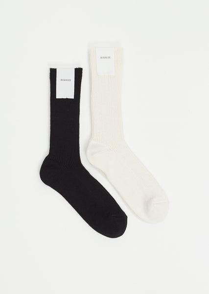 Cotton Cashmere Low Gauge Socks — Ivory – La Garçonne