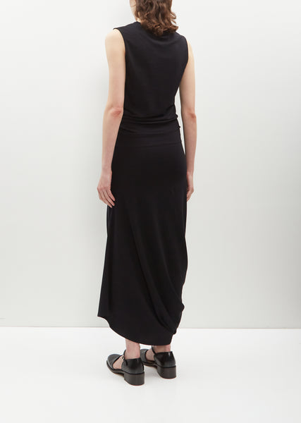 Fitted Twisted Jersey Dress — Black – La Garçonne