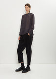 Corduroy Tapered Pants — Black