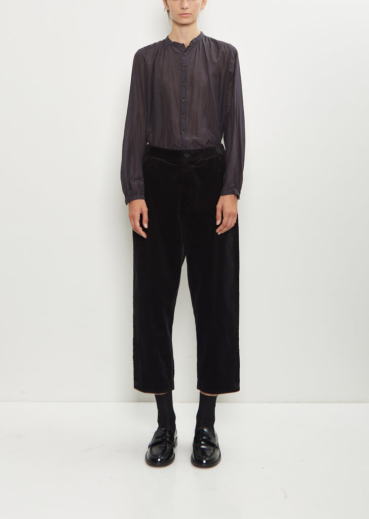 Corduroy Tapered Pants — Black