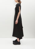 Flap Sleeve Cupro-Flax Dress