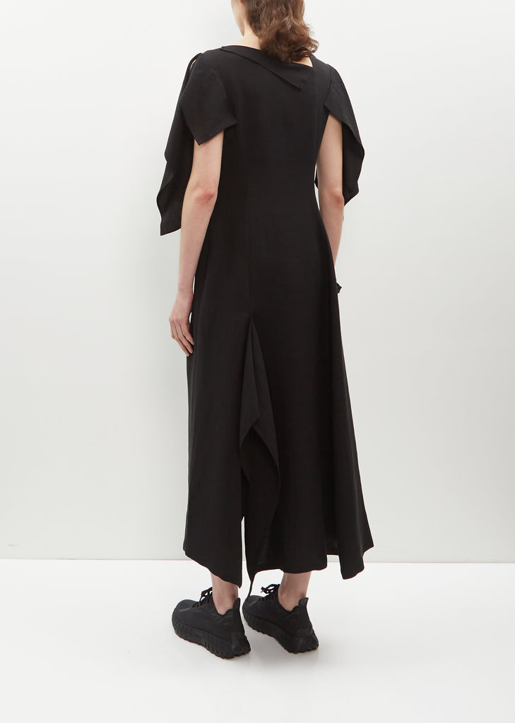 Flap Sleeve Cupro-Flax Dress