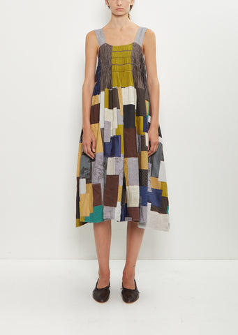 Silk Linen Patchwork Ari Stitch Dress