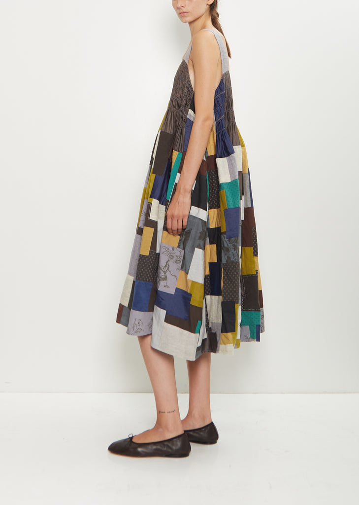 Silk Linen Patchwork Ari Stitch Dress