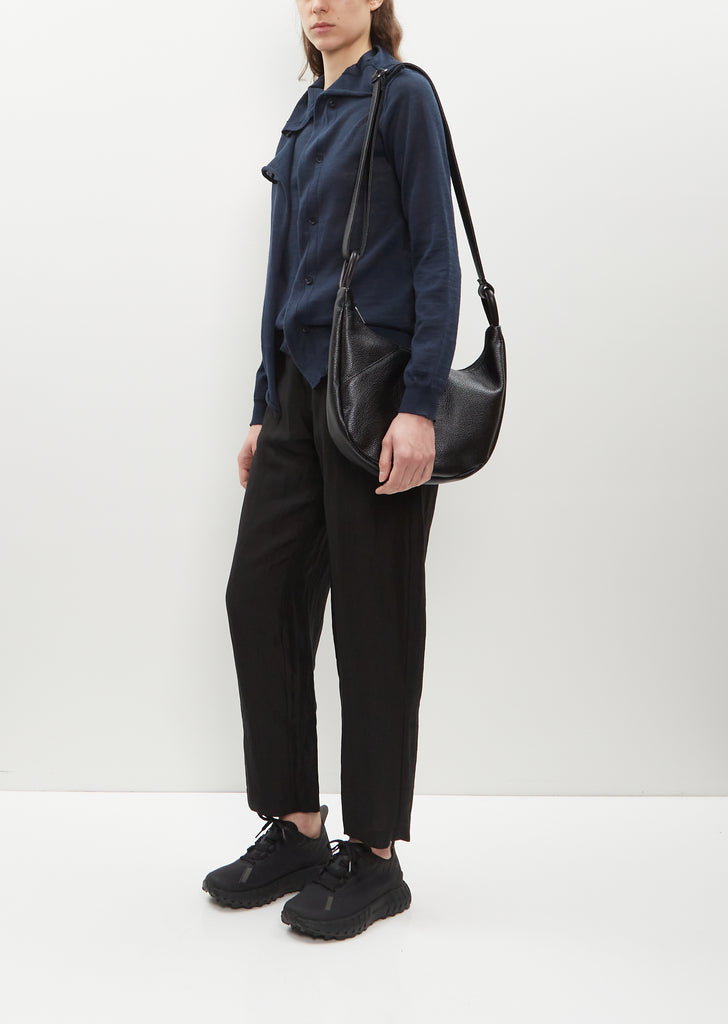 Round Leather Shoulder Bag