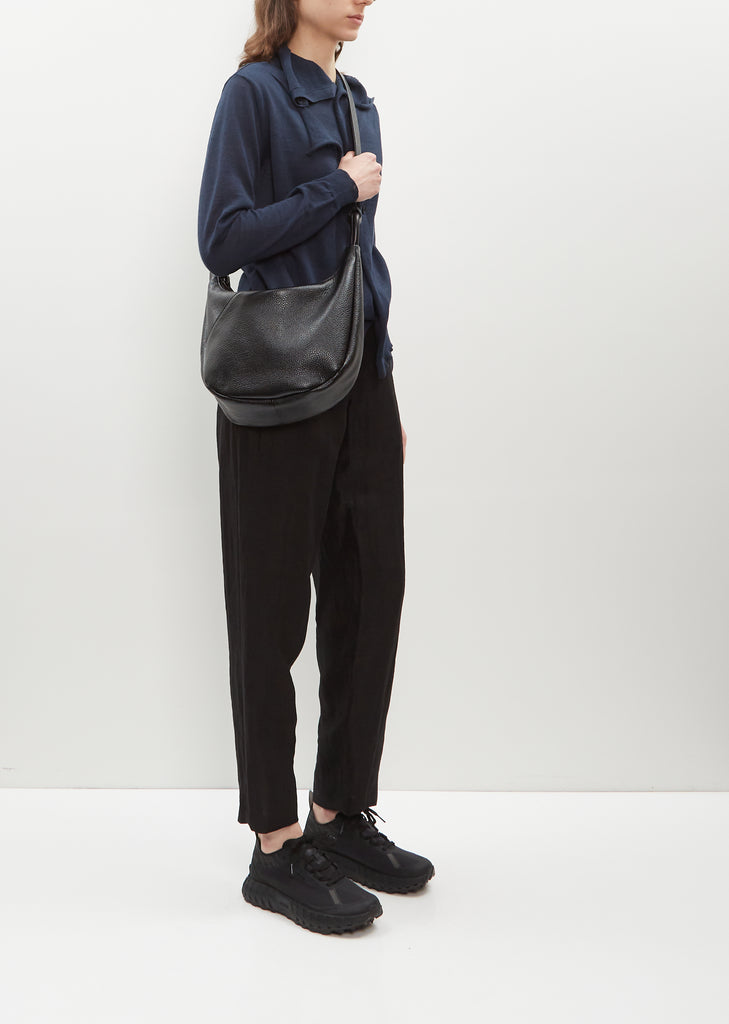 Round Leather Shoulder Bag