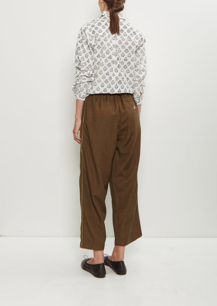 Wool Ari Stitch Pleated Pants