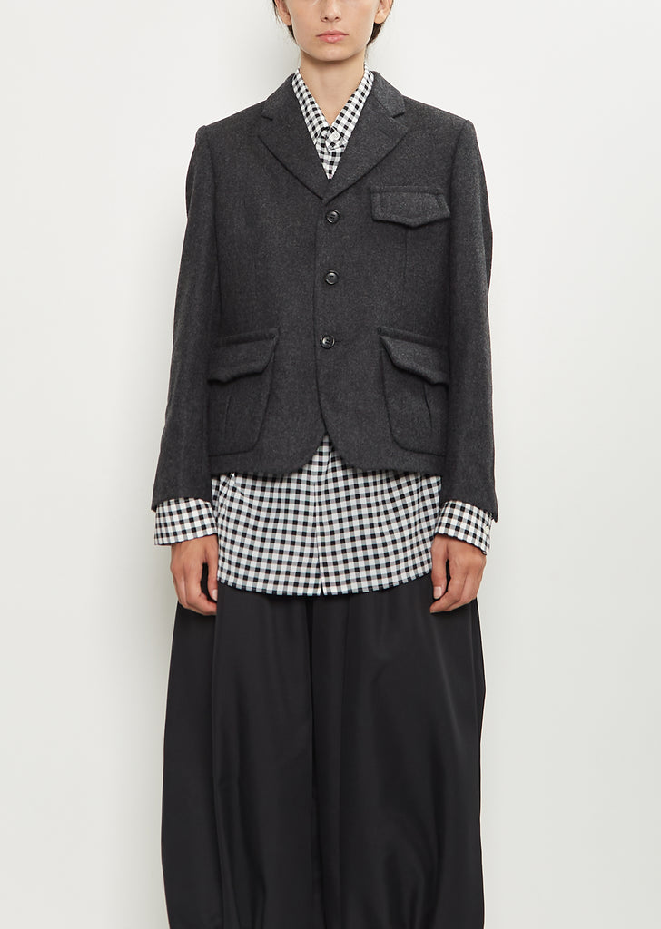 Tailored Wool Jacket — Charcoal