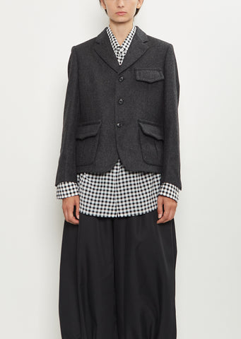 Tailored Wool Jacket — Charcoal
