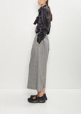 Wide Pull-On Houndstooth Wool Pants