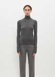 Ribbed Sleeve Recycled Cashmere & Organic Cotton T-Neck