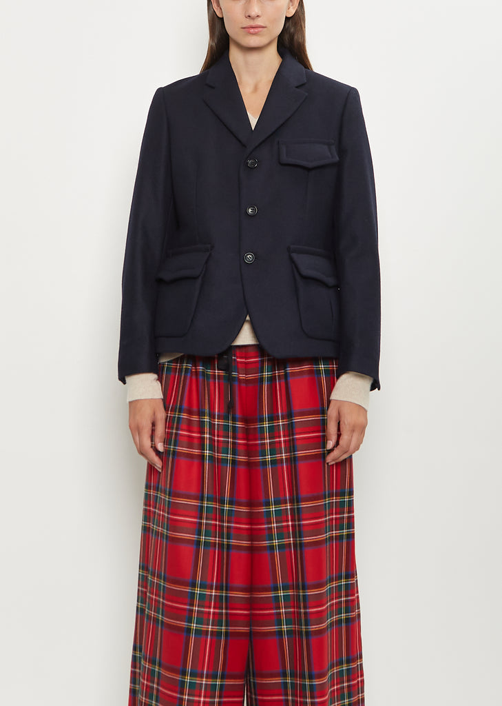 Tailored Wool Jacket — Navy