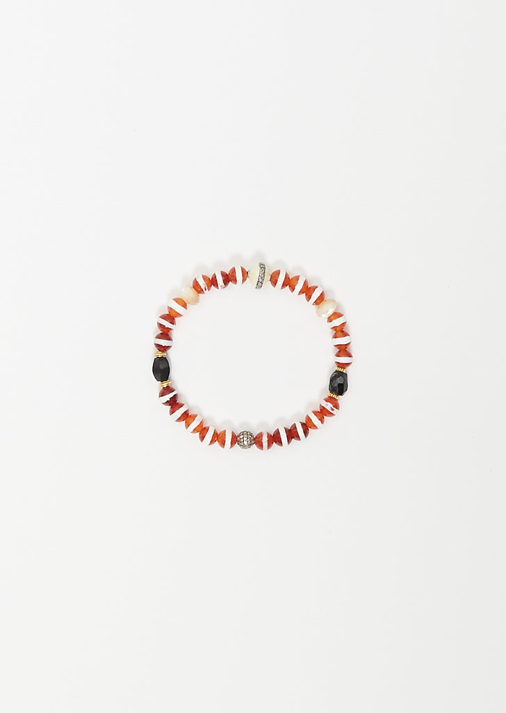 Brown Agate Stripe Beaded Bracelet 14