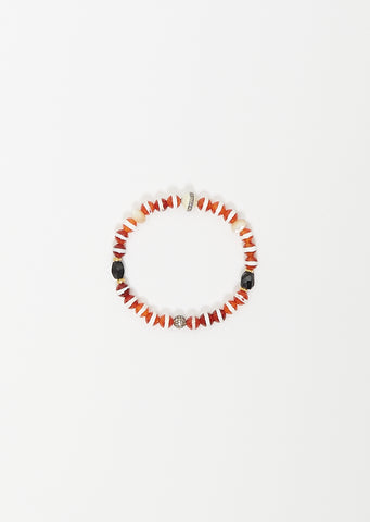 Brown Agate Stripe Beaded Bracelet 14