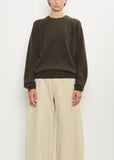 Cashmere Mini R-Neck Sweater — Black Olive