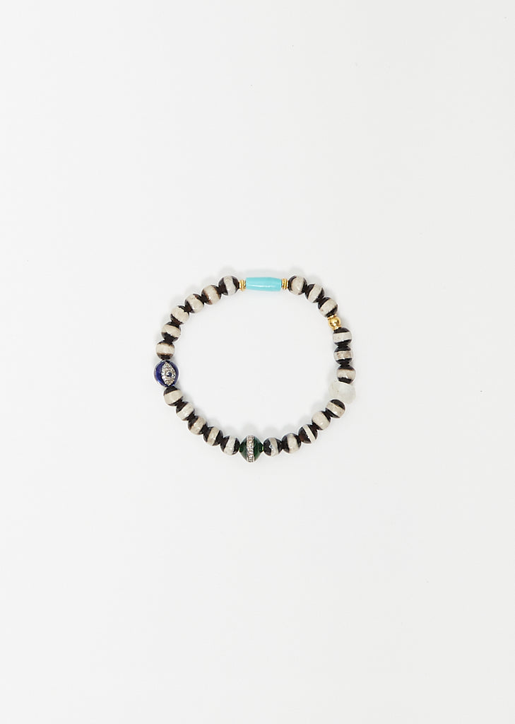 Black Agate Stripe Beaded Bracelet 13
