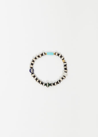 Black Agate Stripe Beaded Bracelet 13