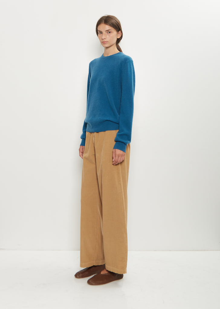 Cashmere Mini R-Neck Sweater — Deep Blue