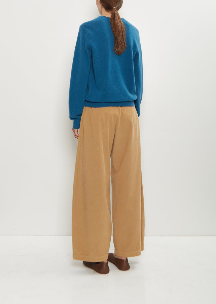 Cashmere Mini R-Neck Sweater — Deep Blue