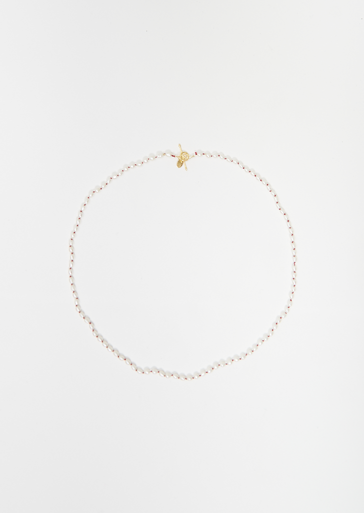 22k Keshi Pearl Necklace 18" — Oxblood