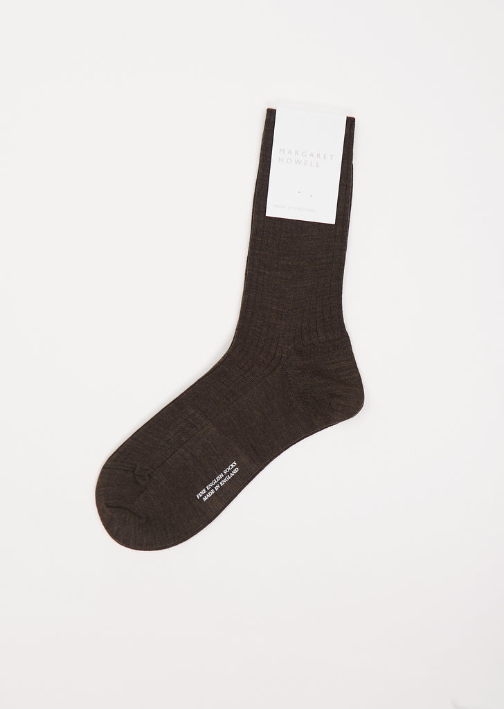 Full Rib Sock — Dark Brown
