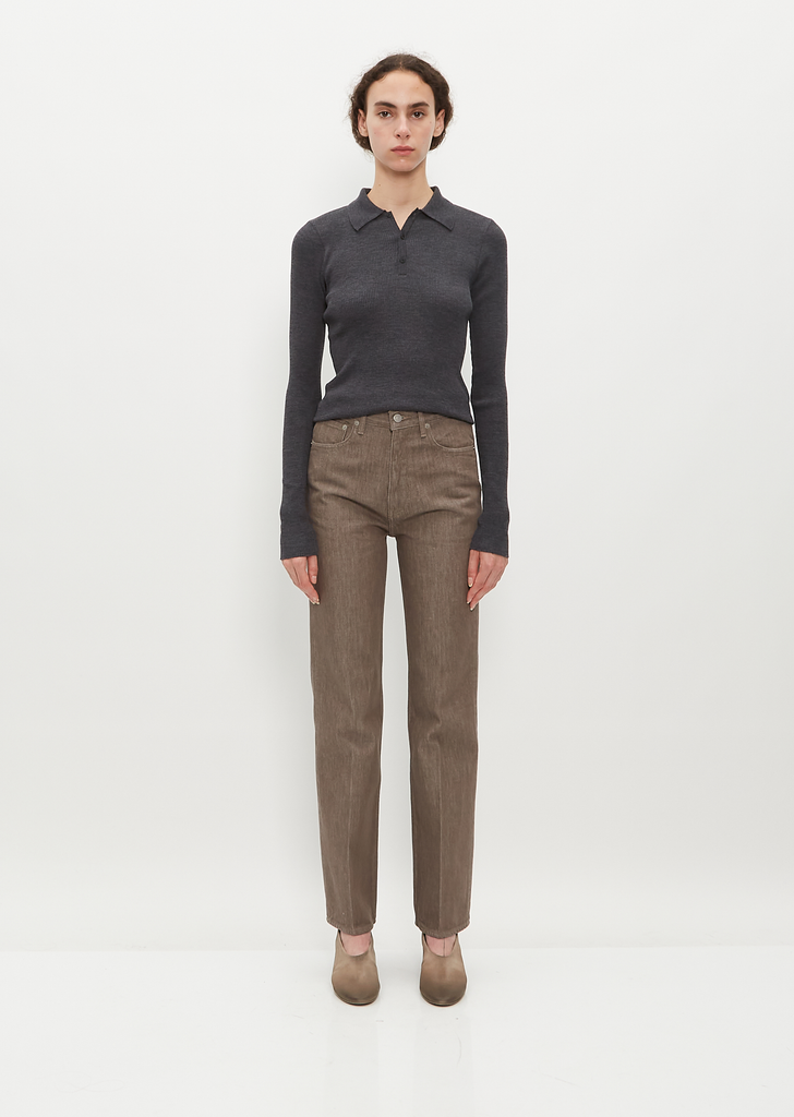 Hard Twist Brown Denim 5-Pocket Pants